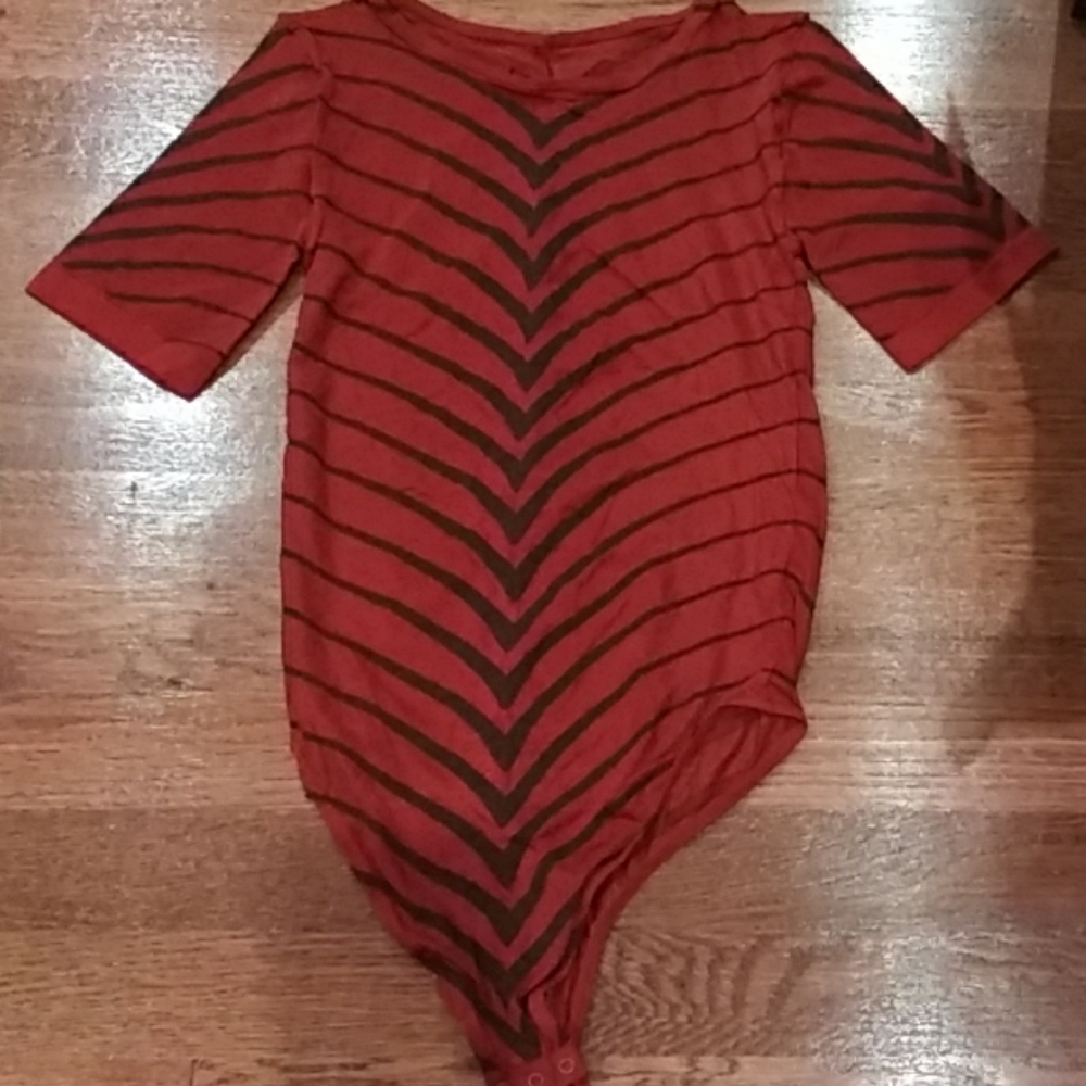 Wolford bodysuit v striped